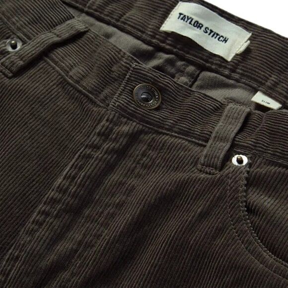 NWOT Taylor Stitch Slim Foundation Pant Cord Organic Espresso Brown W28 Corduroy - Picture 8 of 10